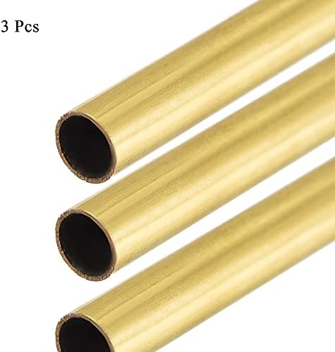 Ofowin [3 PCS] צינור עגול פליז 300 ממ אורך 2.5 ממ OD 0.2 ממ עובי קיר, צינור צינור ישר של נחושת מתכת